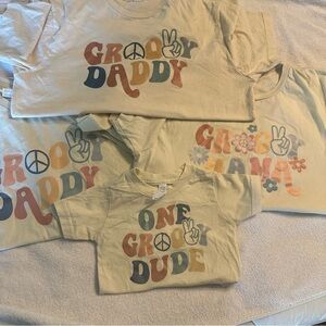 One groovy birthday family set of shirts